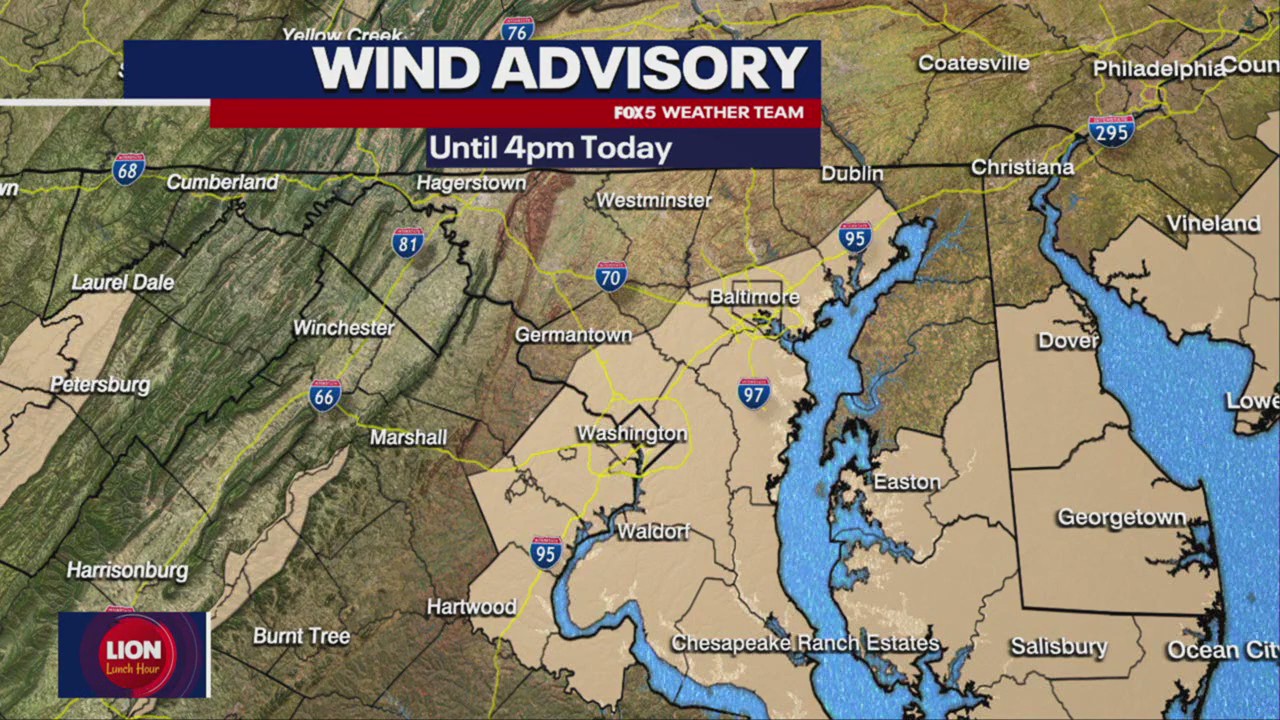 DC weather: Wind Advisory, Severe Thunderstorm Watch issued for parts of DMV