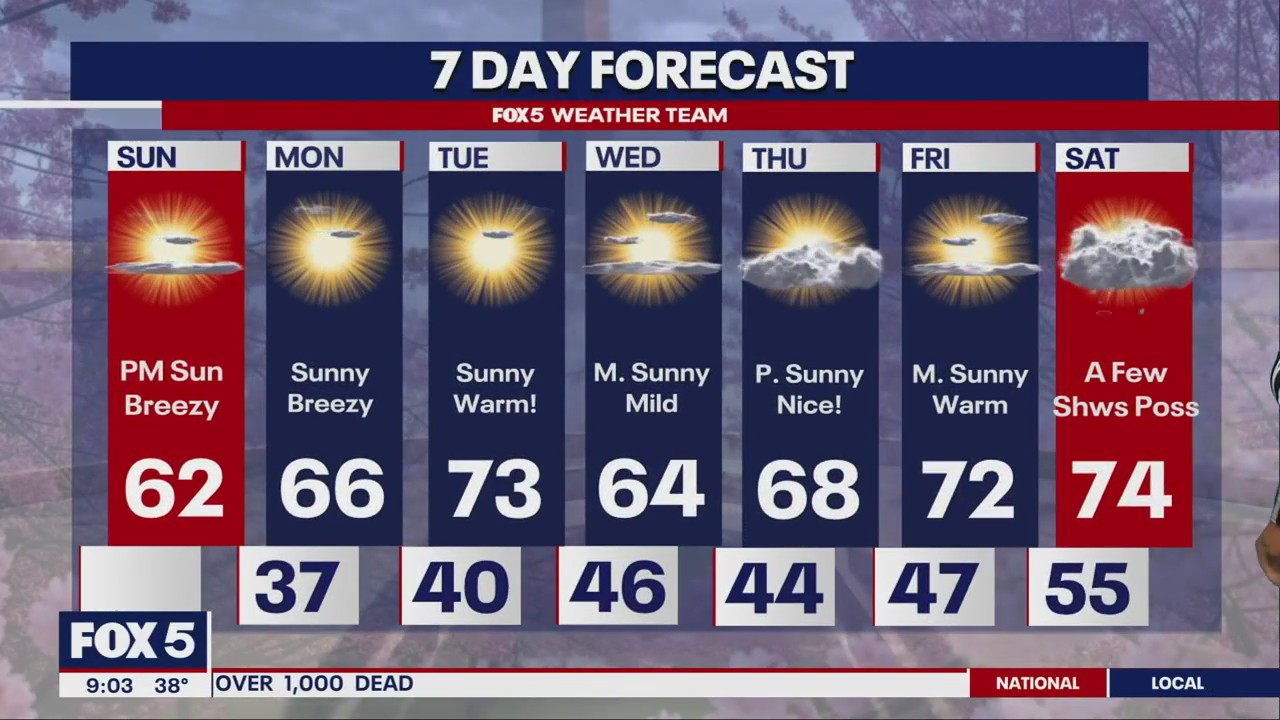 DMV Weather Forecast: Sunny and warm week ahead