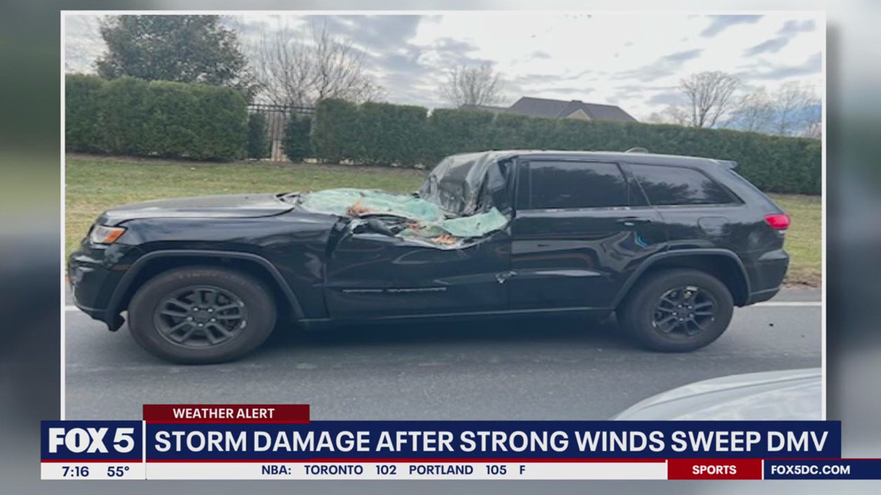 Strong winds swept DMV Sunday night