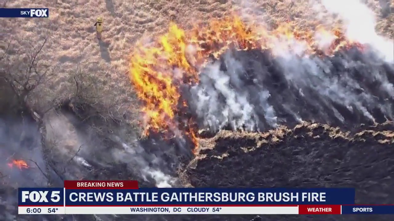 Crews battle massive brush fire in Gaithersburg | FOX 5 DC