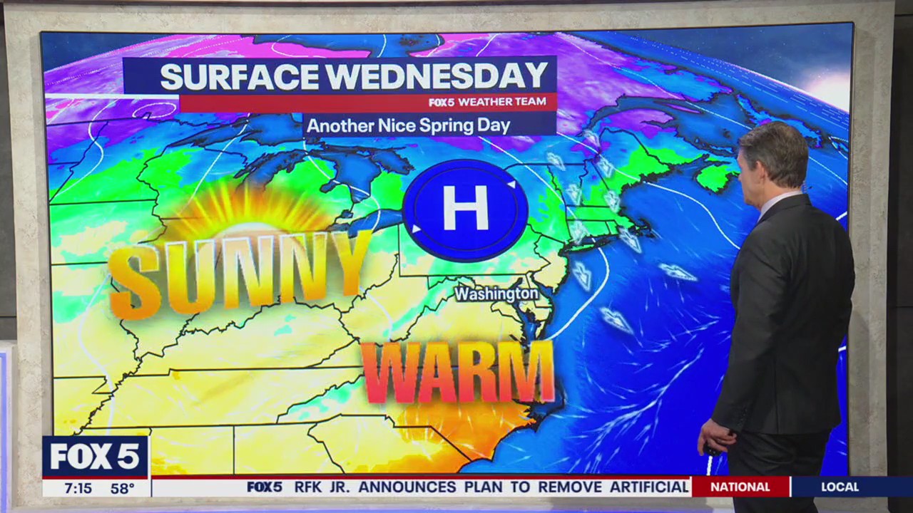 Pleasant Spring Wednesday for DC area