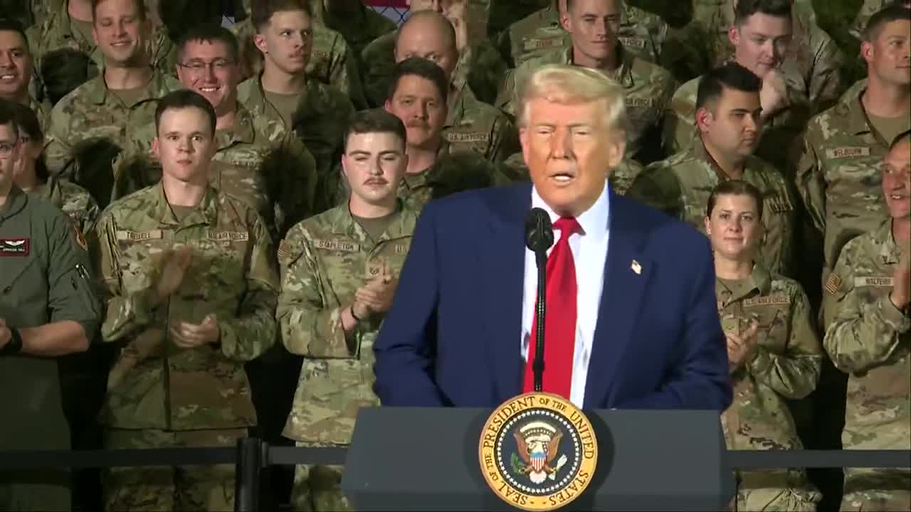 President Donald Trump addresses the Michigan National Guard