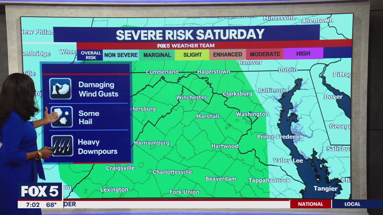 Risk for severe weather Saturday night | FOX 5 DC