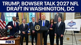 President Donald Trump, DC Mayor Muriel Bowser give remarks on DC hosting 2027 NFL Draft