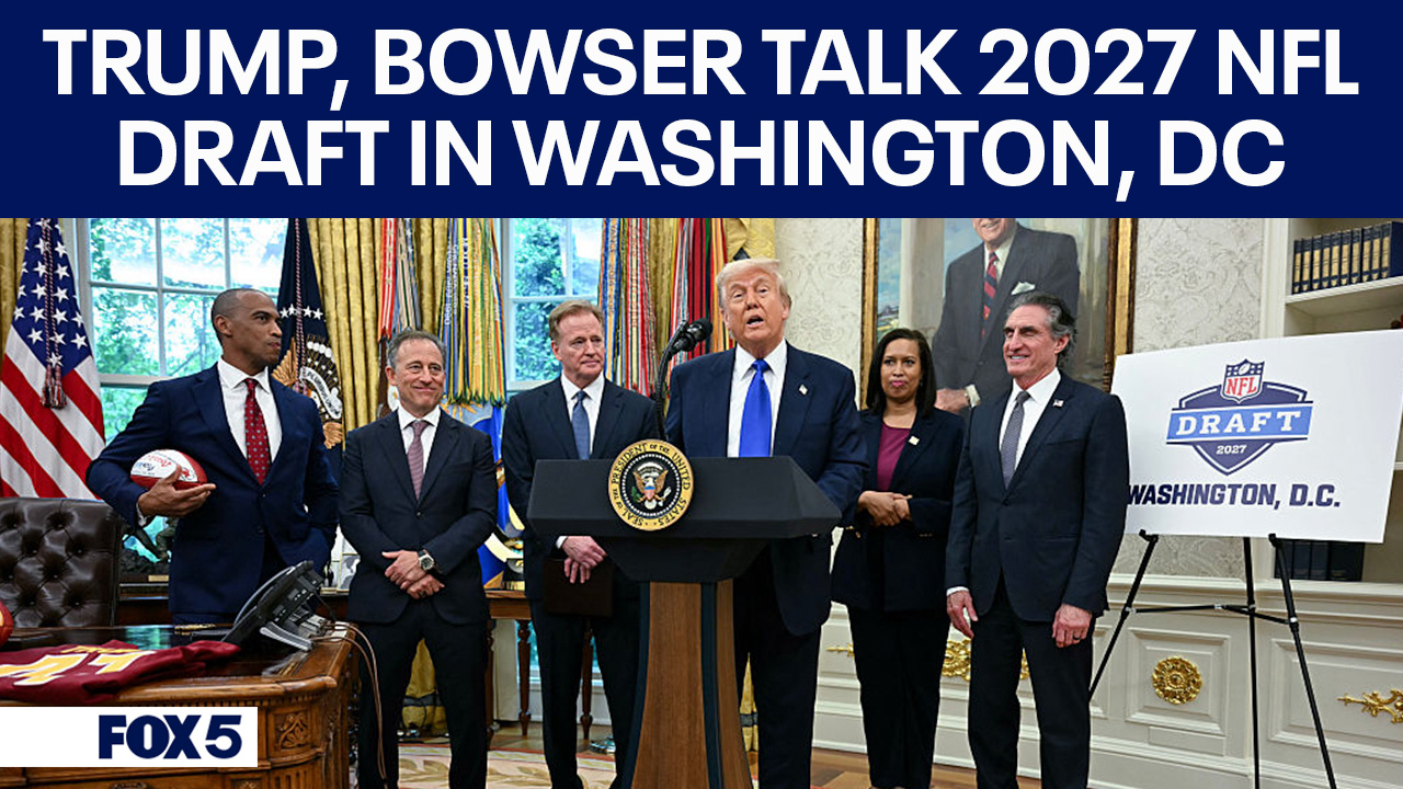 President Donald Trump, DC Mayor Muriel Bowser give remarks on DC hosting 2027 NFL Draft
