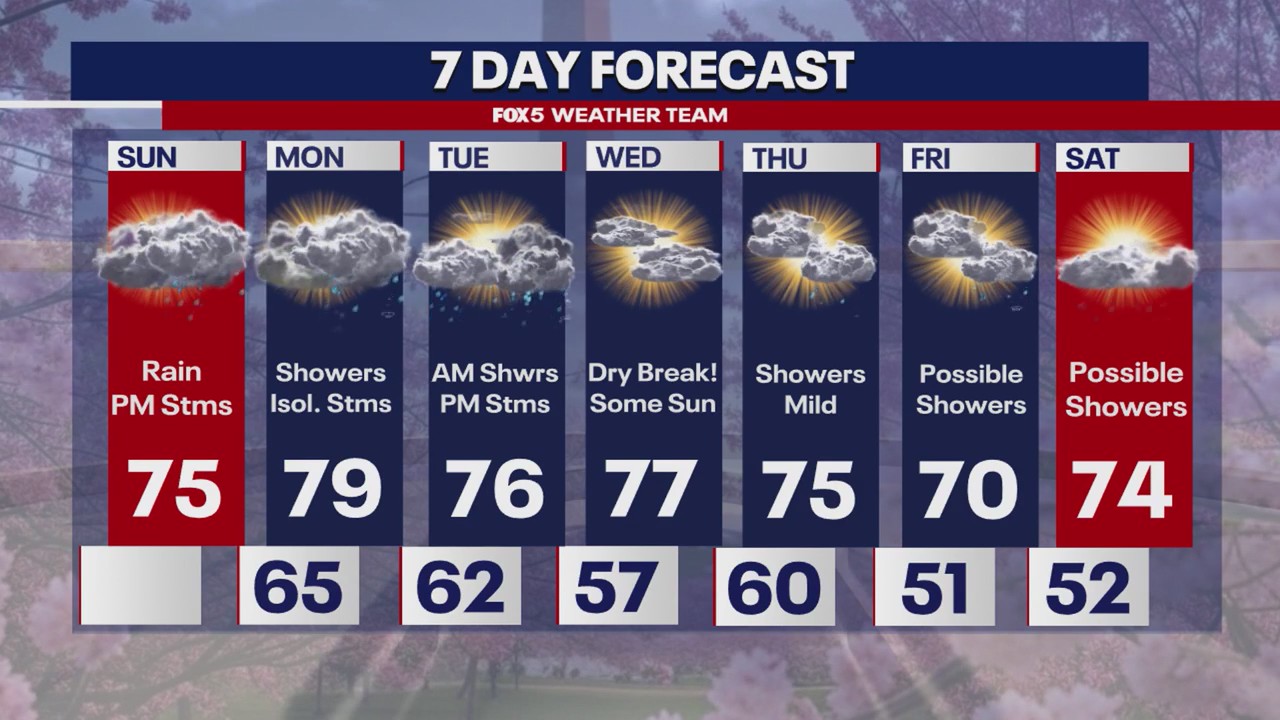 DMV Weather: Rain and mild temperatures