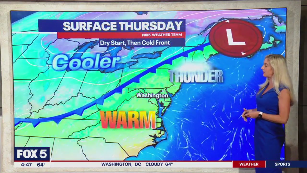 DC weather: Dry Thursday morning, scattered PM storms