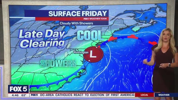 DC weather: Cloudy, showers Friday ahead of sunny, dry weekend