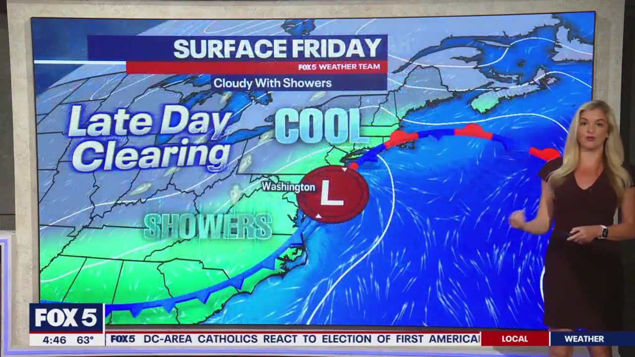 DC weather: Cloudy, showers Friday ahead of sunny, dry weekend