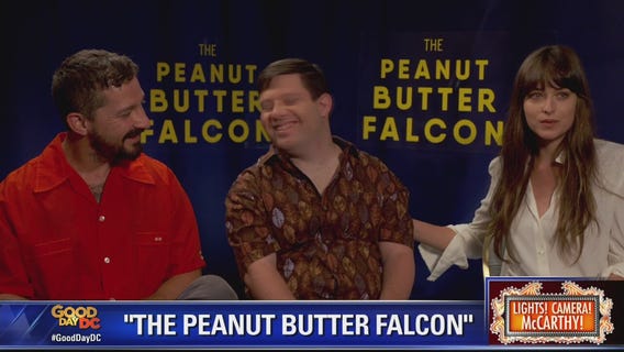 Shia LaBeouf, Zack Gottsagen and Dakota Johnson in 'The Peanut Butter Falcon'