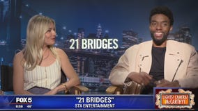 21 Bridges stars Sienna Miller and Chadwick Boseman