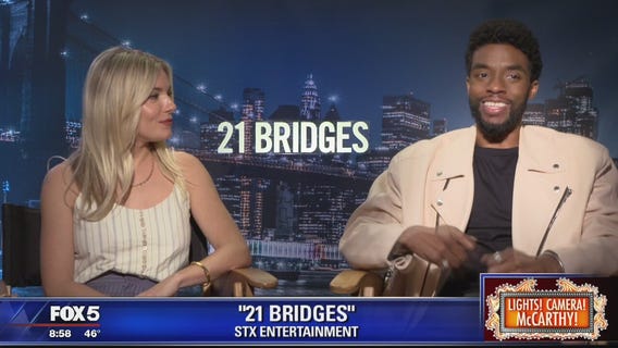 21 Bridges stars Sienna Miller and Chadwick Boseman