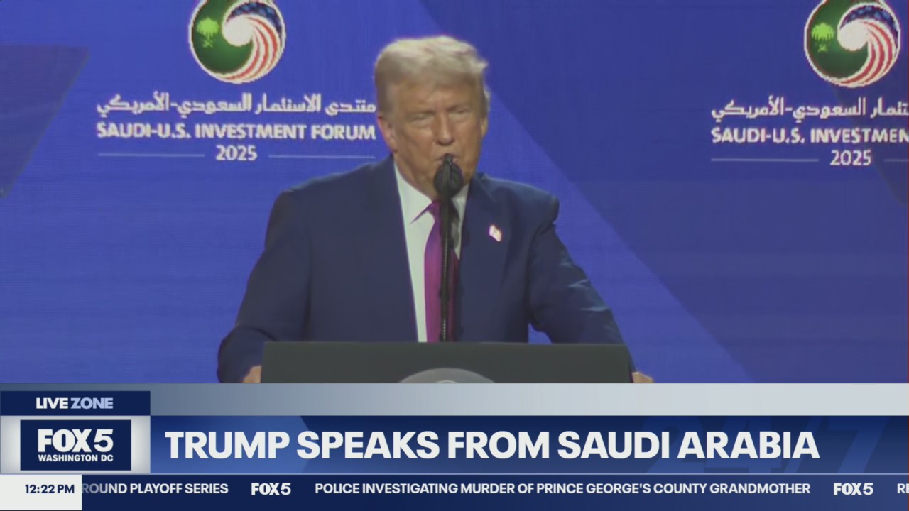 President Donald Trump speaks at US-Saudi Investment Forum