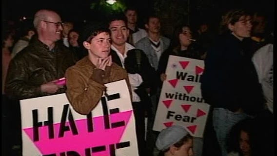 November 1997: 'Walk Without Fear' rally against hate crimes
