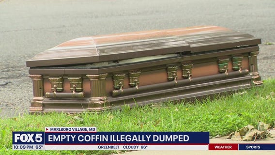Empty coffin found on Maryland roadside
