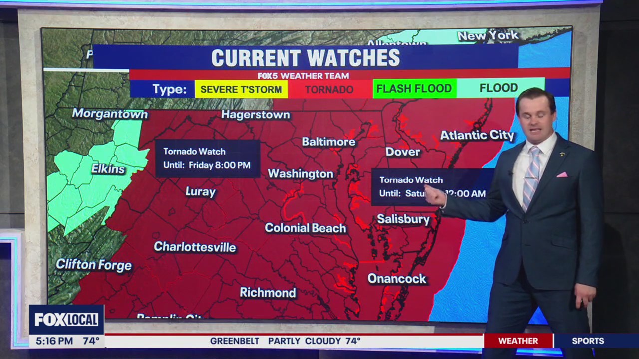 Tornado Watches issued for DC area until midnight