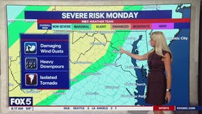 Sunny, humid Monday in DC region with possible PM thunderstorms