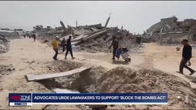 Pro-Palestine activist urge support for "Block the Bombs Act"