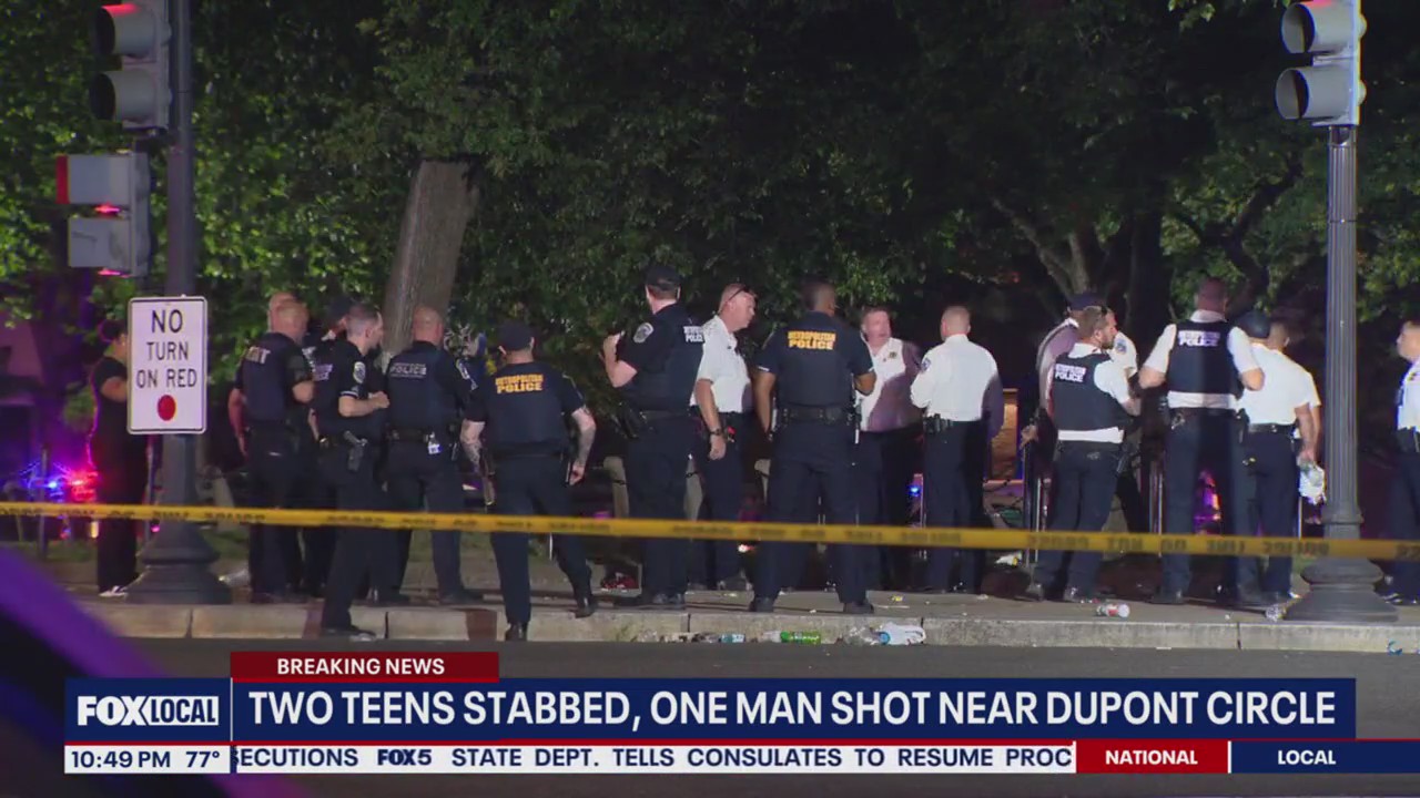 2 teens stabbed, 1 man shot in DC