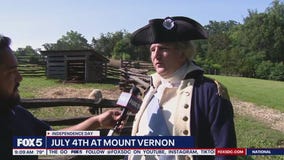 George Washington impersonator at Mount Vernon on July 4