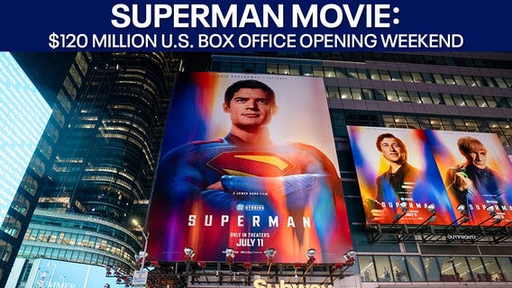 Superman movie makes over $120 million in the box office opening weekend in the U.S.