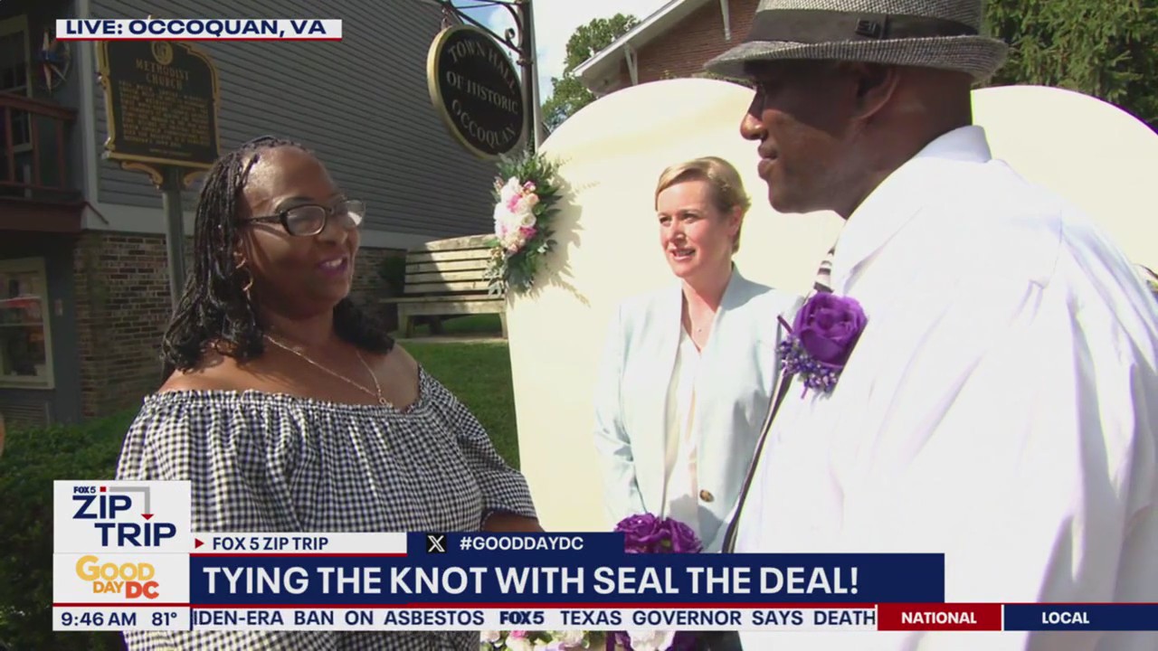 Zip Trip Wedding: Couple gets married as FOX 5 visits Occoquan