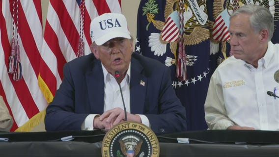 President Donald Trump holds Press Conference on Texas floods