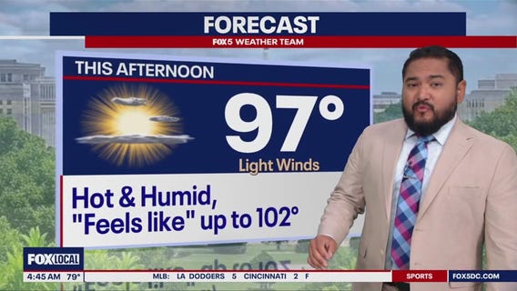 Hot, humid Tuesday with heat index values near 102 degrees