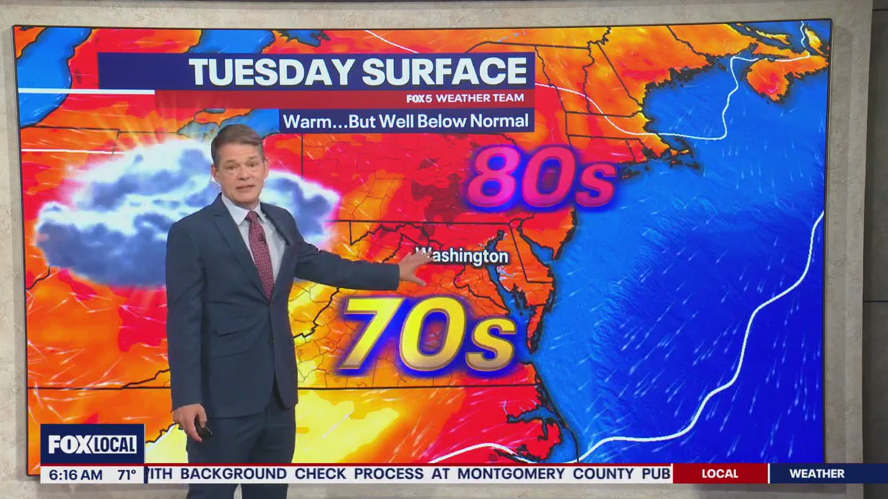 DC weather: Cloudy Tuesday with highs in the 80s
