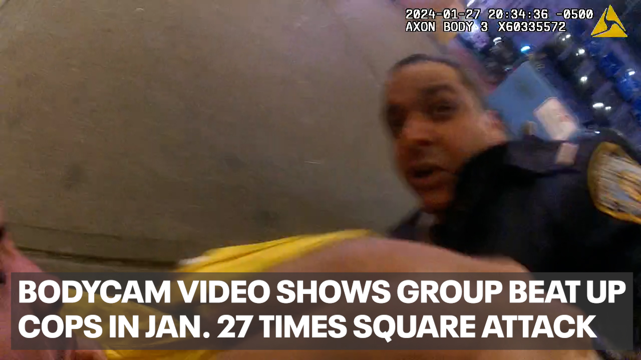 Bodycam video shows Times Square NYPD attack