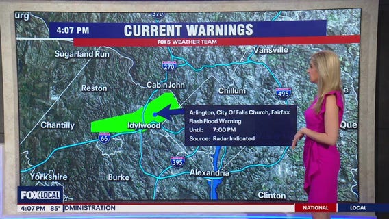 Flash flood warning issued for Northern Virginia