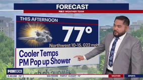 DC weather: Cooler temperatures Monday with chance of PM showers