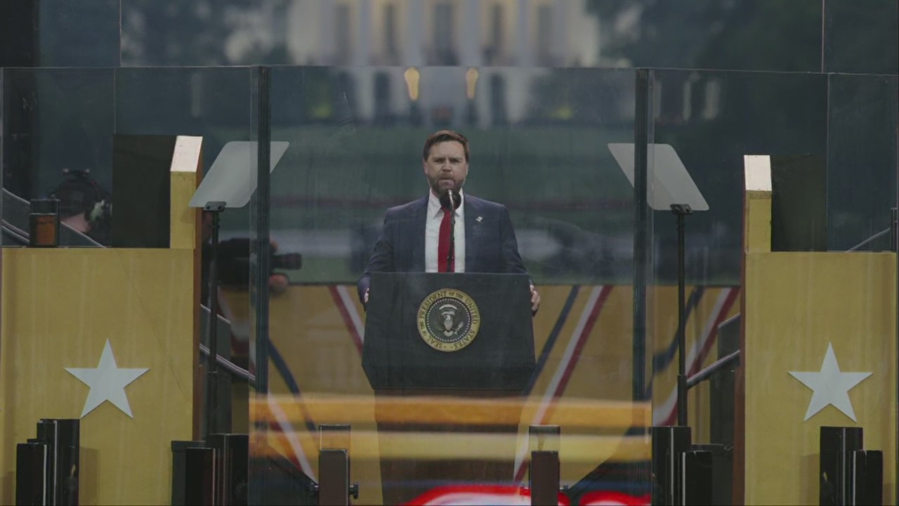 JD Vance introduces President Trump during Army 250 Parade
