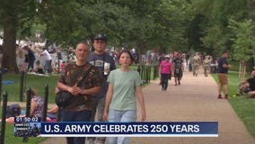 Crowd gathers ahead of the Army 250th Anniversary Parade