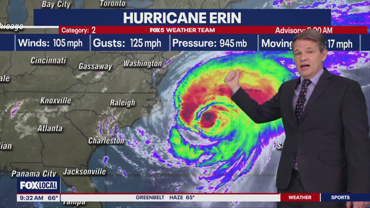 Hurricane Erin brings gusty winds to DMV region Thursday