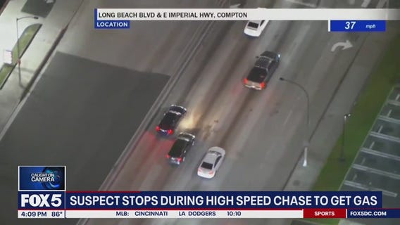 HIGH SPEED CHASE: Driver stops mid-chase to get gas