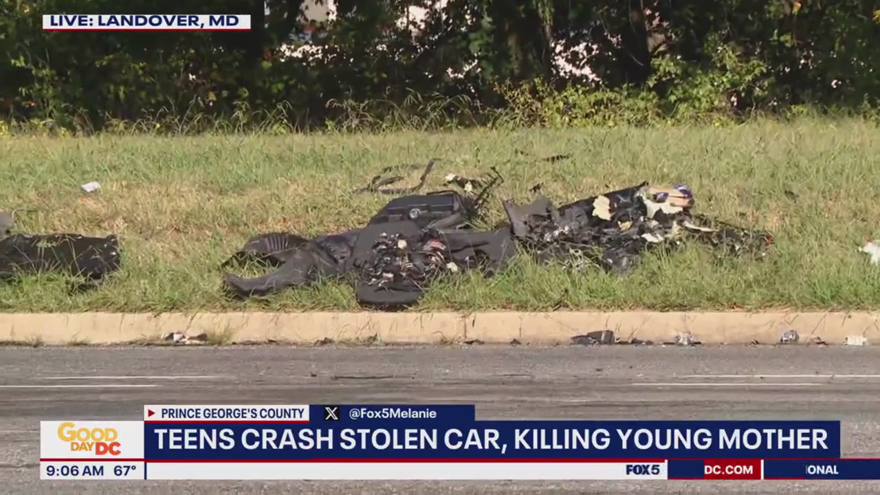 Teens crash stolen car, killing young mother in Maryland | FOX 5 DC
