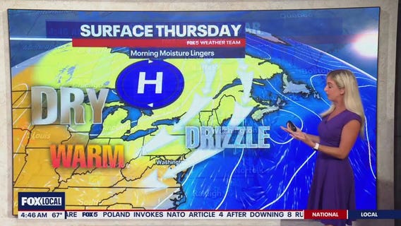 DC weather: Thursday morning showers, sunny afternoon