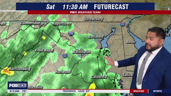 Cloud cover and rain showers bring wet weekend to Northern Virginia | FOX 5 Weather