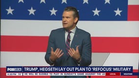 Trump and Hegseth address generals during meeting at Quantico