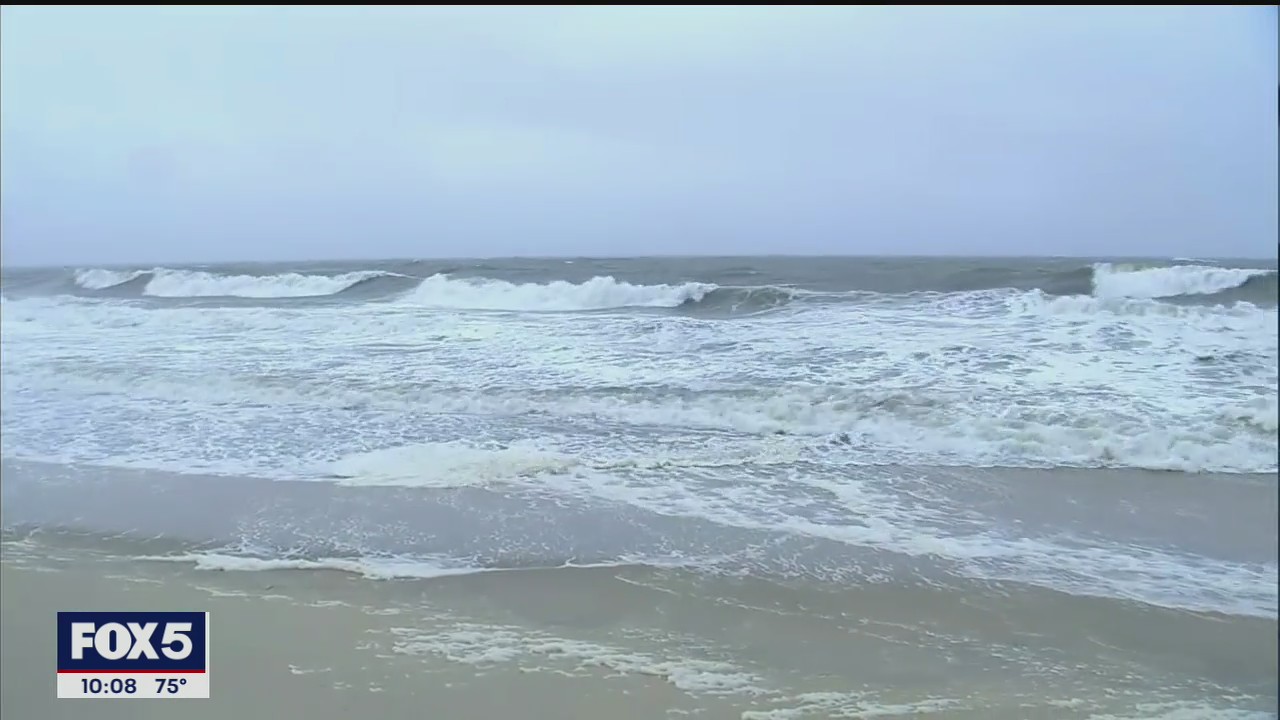 NJ residents brave the elements during Tropical Storm Fay