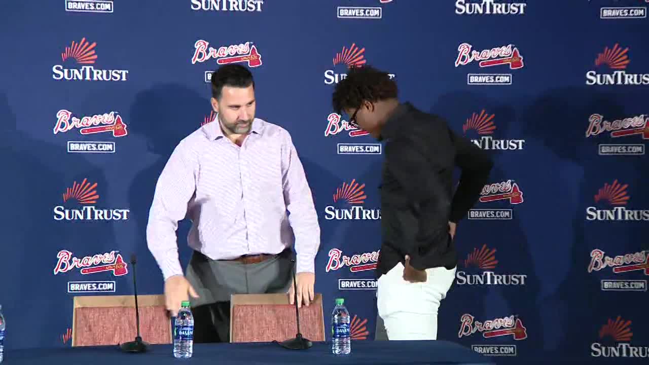 Press conference after Braves sign Acu?a to contract extension