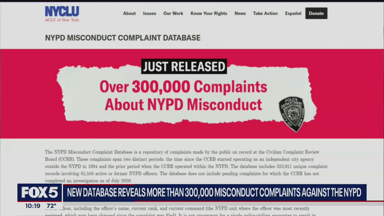 Database reveals over 300,000 complaints against NYPD