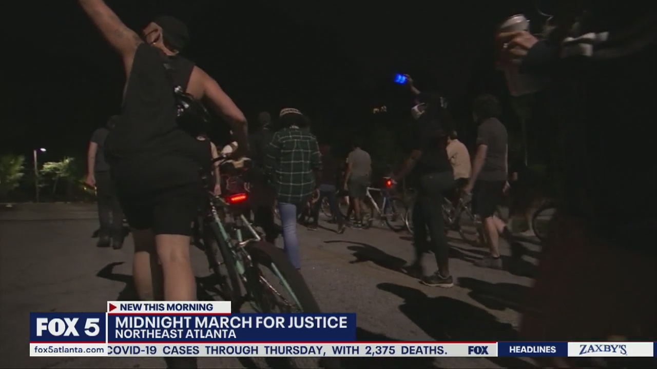 Hundreds march in overnight protest against racial injustice in Inman ...
