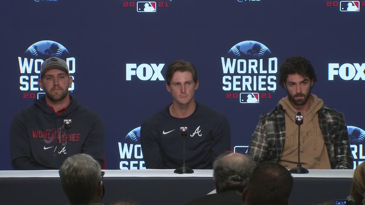 Dansby Swanson, Kyle Wright, and Dylan Lee on Game Four