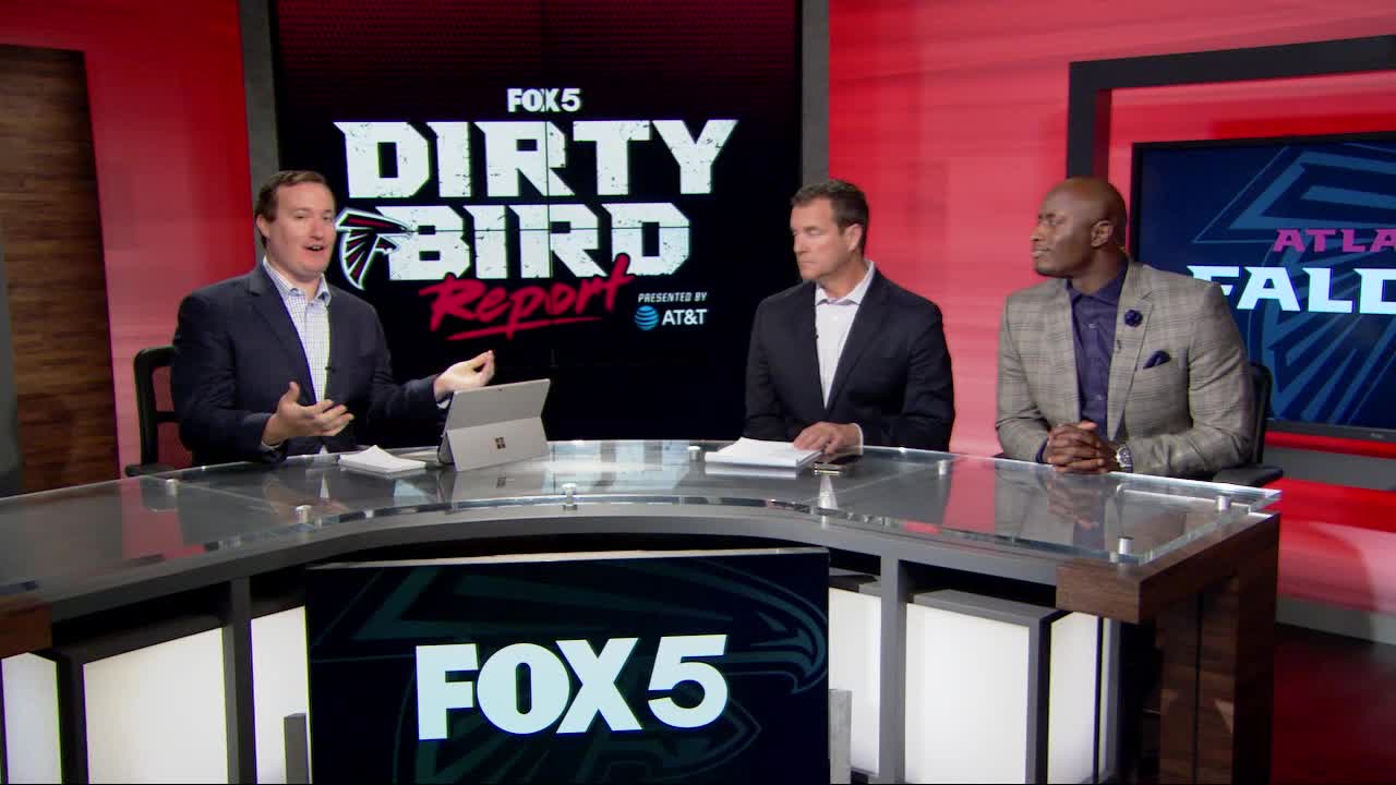 Falcons super fan brings the team good luck on the road