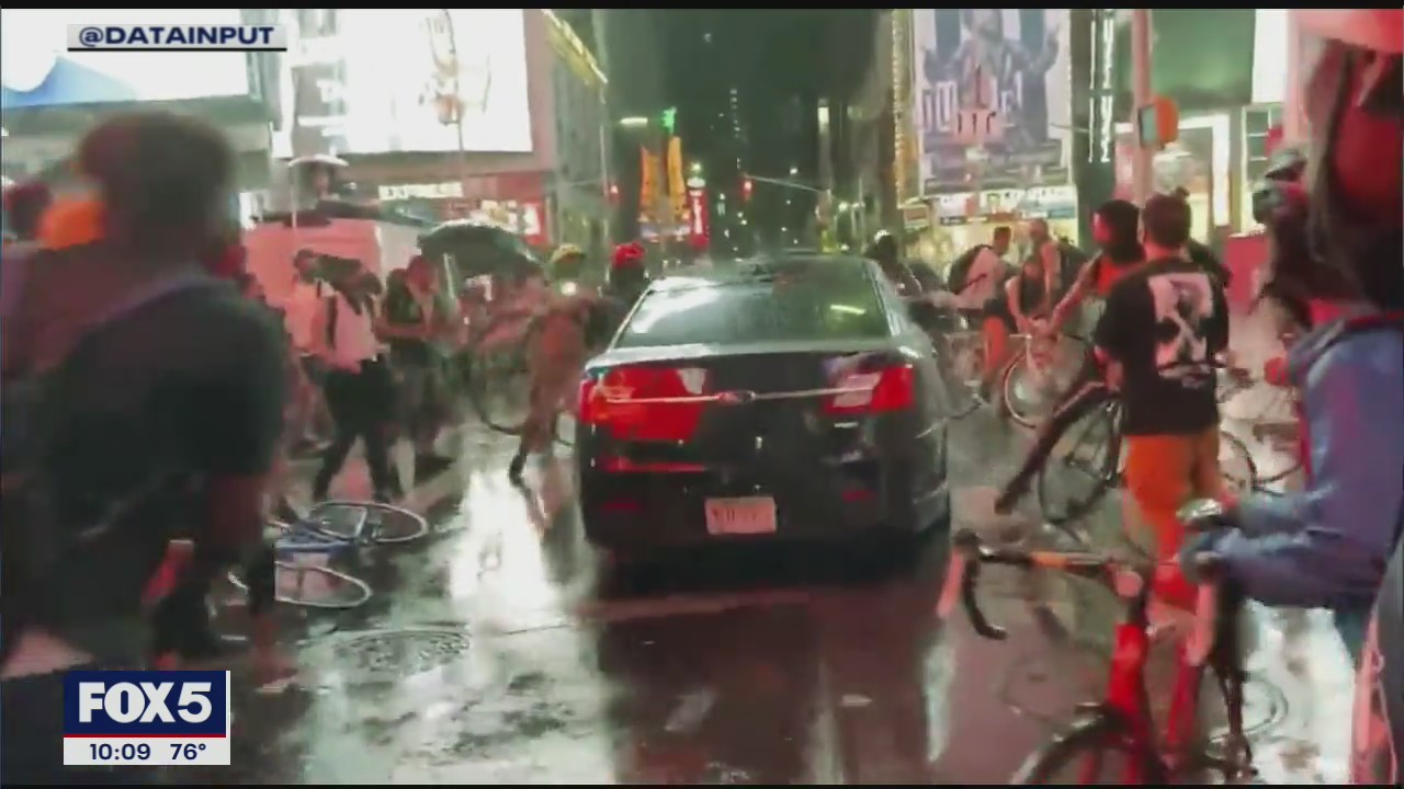 Questions remain over car that drove through BLM protest in Times Square