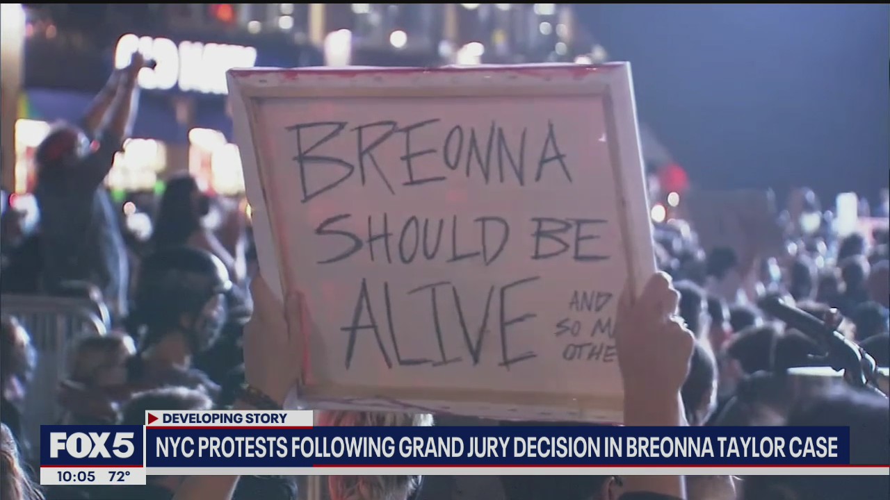 Protesters march in NYC over Breonna Taylor decision