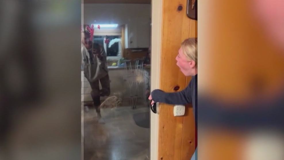 Roommates go face-to-face with bear