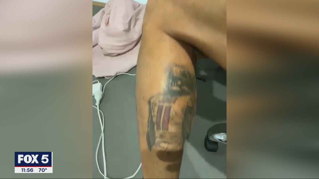 Australian rules football star pays homage to Julio Jones -- in ink